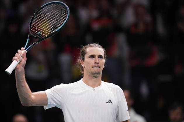 Alexander Zverev celebrates for the victory at the end of the Davis Cup Finals 2025 Quarterfinals match between Francisco Cerundolo (Argentina) and Alexander Zverev (Germany) at Bologna Fiere, Bologna, Italy - November 20, 2025. - Tennis.  Copyright: xMassimoxPaolone LaPressex