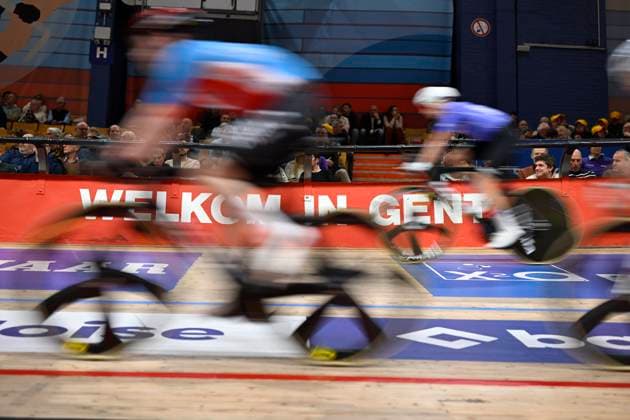 Lotto Six Days Flanders-Ghent 20 11 2025 GENT, BELGIUM - NOVEMBER 20 : Illustration picture showing track riders pictured during Lotto Six Days of Flanders Ghent on November 20, 2025 in Gent, Belgium, 20 11 2025 Gent Belgium  Copyright: xNicoxVereeckenx