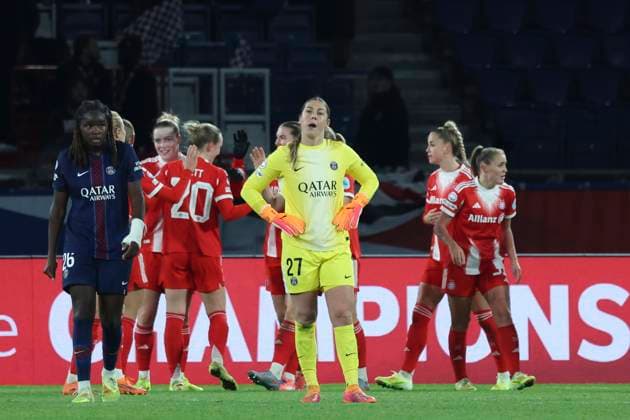 FOOTBALL FEMININ : Paris Saint Germain Vs Bayern Munich - Ligue des Champions - 20 11 2025 Joie du Bayern sur le 3 but - Deception Paris Saint Germain ParisFrance  Copyright: xMichaelxBaucherx