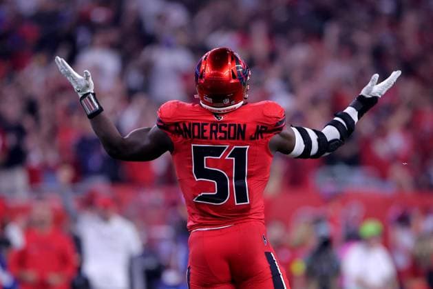November 20, 2025, Houston, Texas, U.S: Houston Texans defensive end Will Anderson Jr. (51) reacts after a play on defense during the fourth quarter of the NFL, American Football Herren, USA game between the Houston Texans and the Buffalo Bills at NRG Stadium in Houston, TX on November 20, 2025. Houston U.S - ZUMAw137 20251120_aap_w137_093 Copyright: xErikxWilliamsx