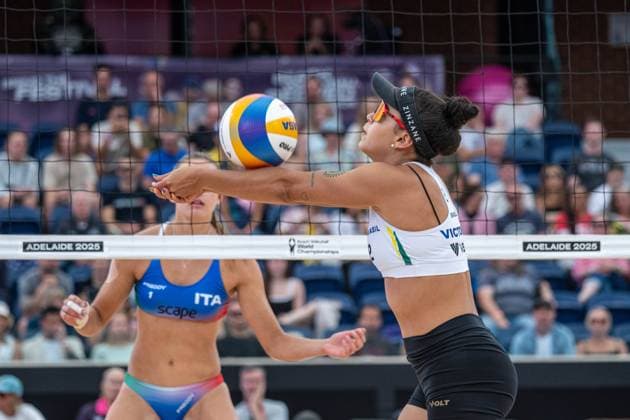 RECORD DATE NOT STATED ADELAIDE, AUSTRALIA - NOVEMBER 21: Victoria Lopes Pereira Tosta (Player 2 - BRA) during the Beach volleyball, Beachvolleyball World Championships at Adelaide on November 21, 2025 in Adelaide, Australia. Australia Copyright: xBEAUTIFULxSPORTS PeterxWeberx