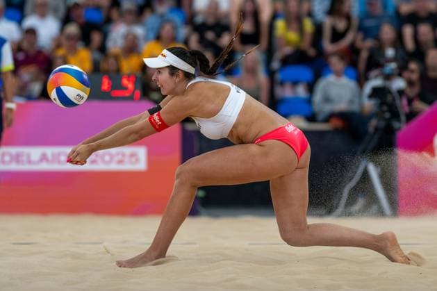 RECORD DATE NOT STATED ADELAIDE, AUSTRALIA - NOVEMBER 21: Anastasija Samoilova (Player 2 - LAT) during the Beach volleyball, Beachvolleyball World Championships at Adelaide on November 21, 2025 in Adelaide, Australia. Australia Copyright: xBEAUTIFULxSPORTS PeterxWeberx