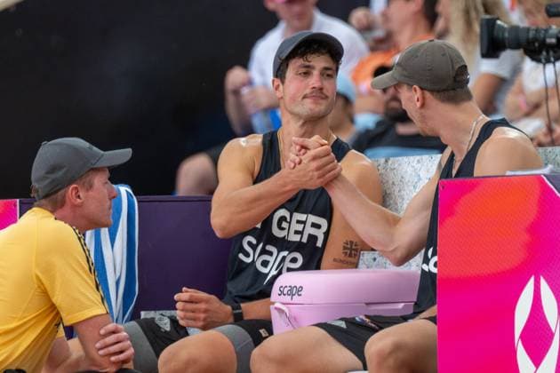 RECORD DATE NOT STATED ADELAIDE, AUSTRALIA - NOVEMBER 21: Sven Winter (Player 2 - GER), Lukas Pfretzschner (Player 1 - GER) during the Beach volleyball, Beachvolleyball World Championships at Adelaide on November 21, 2025 in Adelaide, Australia. Australia Copyright: xBEAUTIFULxSPORTS PeterxWeberx
