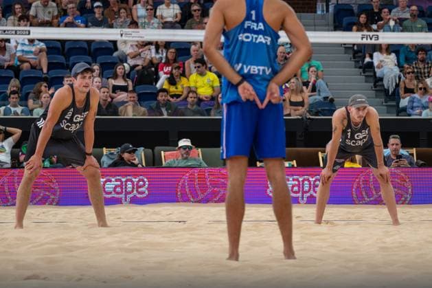 RECORD DATE NOT STATED ADELAIDE, AUSTRALIA - NOVEMBER 21: Sven Winter (Player 2 - GER), Lukas Pfretzschner (Player 1 - GER) during the Beach volleyball, Beachvolleyball World Championships at Adelaide on November 21, 2025 in Adelaide, Australia. Australia Copyright: xBEAUTIFULxSPORTS PeterxWeberx