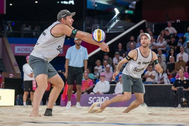 RECORD DATE NOT STATED ADELAIDE, AUSTRALIA - NOVEMBER 21: Nils Ehlers (Player 1 - GER), Clemens Wickler (Player 2 - GER) during the Beach volleyball, Beachvolleyball World Championships at Adelaide on November 21, 2025 in Adelaide, Australia. Australia Copyright: xBEAUTIFULxSPORTS PeterxWeberx