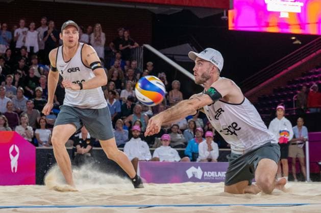 RECORD DATE NOT STATED ADELAIDE, AUSTRALIA - NOVEMBER 21: Clemens Wickler (Player 2 - GER), Nils Ehlers (Player 1 - GER) during the Beach volleyball, Beachvolleyball World Championships at Adelaide on November 21, 2025 in Adelaide, Australia. Australia Copyright: xBEAUTIFULxSPORTS PeterxWeberx