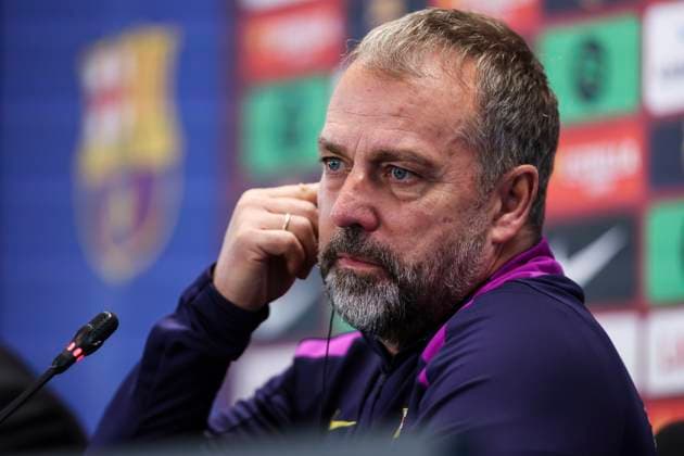 November 21, 2025, Sant Joan Despi, Barcelona, SPAIN: Hansi Flick, head coach of FC Barcelona, Barca attends his press conference, PK, Pressekonferenz during the training day of FC Barcelona ahead the Spanish League, La Liga EA Sports, football match against Athletic Club at Ciudad Esportiva Joan Gamper on November 21, 2025 in Sant Joan Despi, Barcelona, Spain. Sant Joan Despi SPAIN - ZUMAa181 20251121_zaa_a181_041 Copyright: xJavierxBorregox