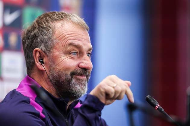 November 21, 2025, Sant Joan Despi, Barcelona, SPAIN: Hansi Flick, head coach of FC Barcelona, Barca attends his press conference, PK, Pressekonferenz during the training day of FC Barcelona ahead the Spanish League, La Liga EA Sports, football match against Athletic Club at Ciudad Esportiva Joan Gamper on November 21, 2025 in Sant Joan Despi, Barcelona, Spain. Sant Joan Despi SPAIN - ZUMAa181 20251121_zaa_a181_049 Copyright: xJavierxBorregox