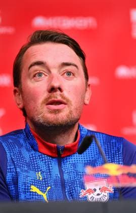 RB Leipzig Coach PK Leipzig, 21 11 2025, RBL Football Academy, Soccer Bundesliga , RB Leipzig Women Press Conference , In the picture Head Coach Jonas Stephan Bundesliga Women , Picture Point
