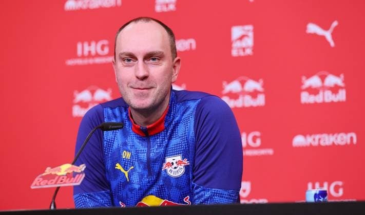 RB Leipzig Coach PK Leipzig, 21 11 2025, RBL Football Academy, Soccer Bundesliga , RB Leipzig Press Conference , In the picture Head Coach Ole Werner RB Leipzig, Men , Picture Point