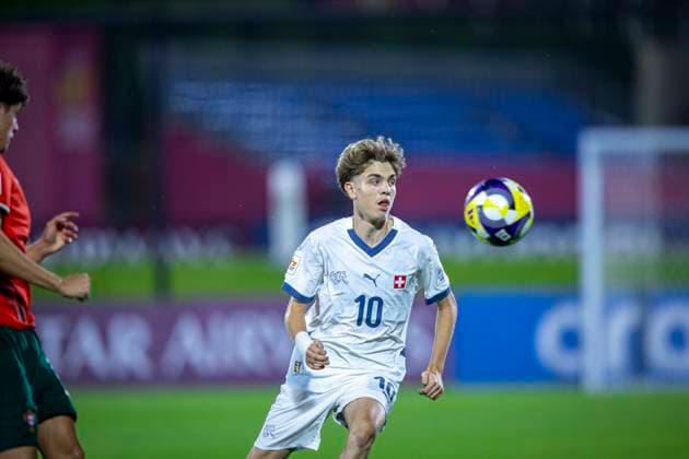 Football FIFA World Cup U17, U 17 World Cup Qatar 2025, Portugal vs Switzerland quarter-final Mladen Mijajlovic Switzerland, 10 Copyright: xRedhaxHosnixSegganix