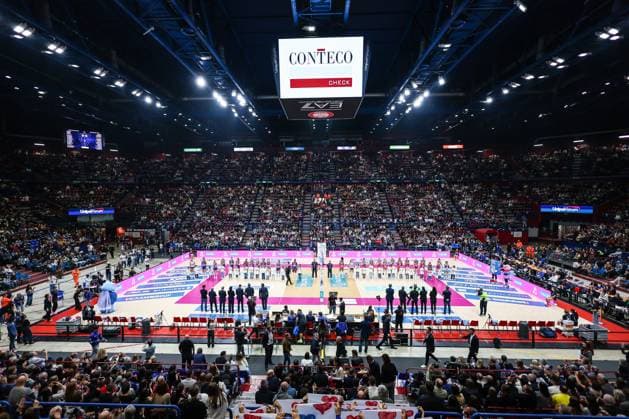 Numia Vero Volley Milano vs Igor Gorgonzola Novara, Lega Volleyball Serie A Women A general view inside the arena during Volley Serie A women 2025 26 match between Numia Vero Volley Milano and Igor Gorgonzola Novara at Unipol Forum in Assago. Final score Numia Vero Volley Milano 2 3 Igor Gorgonzola Novara Italy, Assago, Assago, Unipol Forum  Copyright: xGonzalesxPhoto FCIx