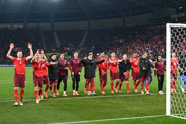 GRUPPO, GROUP, SILVAN WIDMER, MIRO MUHEIM, FABIAN RIEDER, RUBEN VARGAS, MANUEL AKANJI, NICO ELVEDI, DJIBRIL SOW, DAN NDOYE, ISAAC SCHMIDT, Svizzera, World Cup 2026 Qualifying, Switzerland-Sweden 4-1, esultanza, jubel, joy, celebration QUALIFICAZIONI MONDIALI 2026 SVIZZERA-SVEZIA 4-1