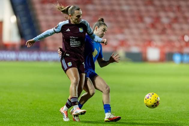Aston Villa Women v Birmingham City Women Subway Women s League Cup 21 11 2025. Aston Villa Women defender Noelle Maritz (16) battles for possession during the Subway Women s League Cup match between Aston Villa Women and Birmingham City Women at the Banks s Stadium, Walsall, England on 21 November 2025. Editorial use only DataCo restrictions apply See www.football-dataco.com , Copyright: xManjitxNarotrax PSI-23233-0002