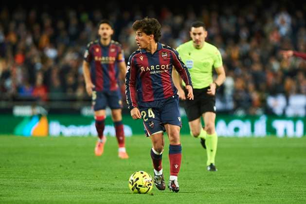 Carlos Alvarez Levante UD during the LaLiga EA Sports match between Valencia CF and Levante UD at Estadio de Mestalla on December 21, 2025 in Valencia, Spain Photo by Maria Jose Segovia DeFodi Images