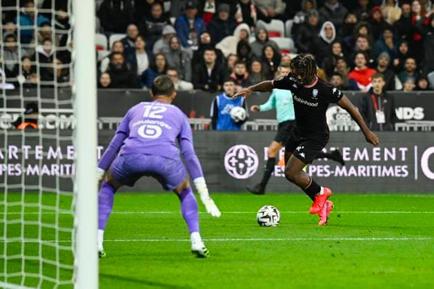 FOOTBALL : OGC Nice VS Olympique de Marseille - Ligue 1 McDonald s - 21 11 2025 Terem Moffi (OGC Nice) - Ligue 1 McDonald™s match between OGC Nice and Olympique de Marseille on November 21, 2025 at the Allianz Riviera Stadium in Nice. NiceFrance  Copyright: xWilliamxCannarellax