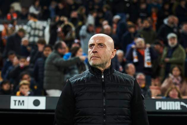 head coach Julian Calero Levante UD during the LaLiga EA Sports match between Valencia CF and Levante UD at Estadio de Mestalla on November 21, 2025 in Valencia, Spain Photo by Maria Jose Segovia DeFodi Images