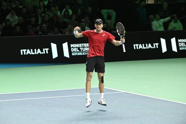 Davis Cup Finale 2025 Bologne - Davis Cup Finale 2025 Bologne - 21 11 2025 - Raphael Collignon - Belgique Bologne  Copyright: xChryslenexCaillaud Pznewsx