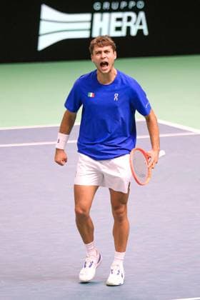 TENNIS - Internazionali di Tennis - Davis Cup - Final Eight Flavio Cobolli ITA during Davis Cup - Final Eight, International Tennis match in Bologna, Italy, November 21 2025 Bologna Italy  Copyright: xIPAxSport ABACAx