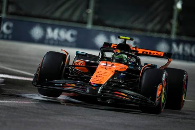 F1 - LAS VEGAS GRAND PRIX 2025 04 NORRIS Lando (gbr), McLaren F1 Team MCL39, action during the 2025 Formula 1 Las Vegas Grand Prix, 22th round of the 2025 FIA Formula One World Championship, WM, Weltmeisterschaft from November 21 to 23, 2025 on the Las Vegas Strip Circuit, in Paradise, Nevada, United States of America - ParadiseUnited States  Copyright: xEricxAlonsox