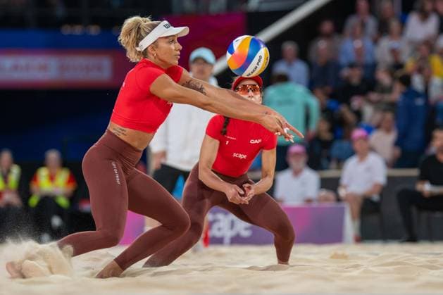 RECORD DATE NOT STATED ADELAIDE, AUSTRALIA - NOVEMBER 21: Brandie Wilkerson (Player 2 - CAN), Melissa Humana-Paredes (Player 1 - CAN) during the Beach volleyball, Beachvolleyball World Championships at Adelaide on November 21, 2025 in Adelaide, Australia. Australia Copyright: xBEAUTIFULxSPORTS PeterxWeberx