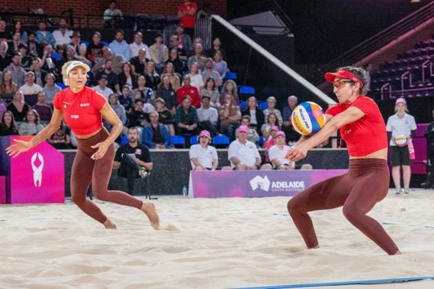 RECORD DATE NOT STATED ADELAIDE, AUSTRALIA - NOVEMBER 21: Melissa Humana-Paredes (Player 1 - CAN), Brandie Wilkerson (Player 2 - CAN) during the Beach volleyball, Beachvolleyball World Championships at Adelaide on November 21, 2025 in Adelaide, Australia. Australia Copyright: xBEAUTIFULxSPORTS PeterxWeberx