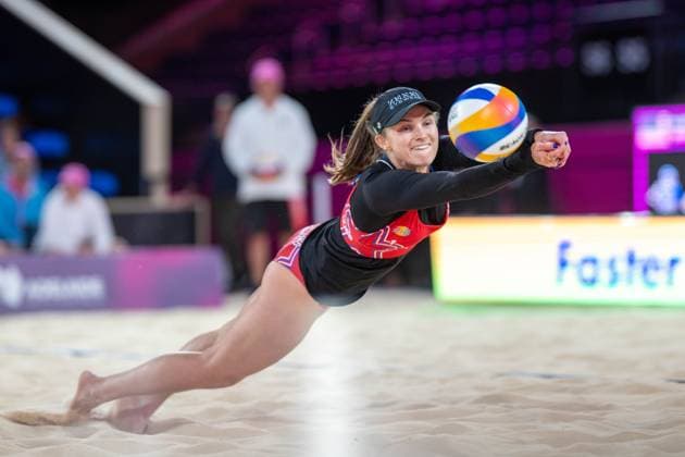 RECORD DATE NOT STATED ADELAIDE, AUSTRALIA - NOVEMBER 21: Kristen Nuss (Player 1 - USA) during the Beach volleyball, Beachvolleyball World Championships at Adelaide on November 21, 2025 in Adelaide, Australia. Australia Copyright: xBEAUTIFULxSPORTS PeterxWeberx