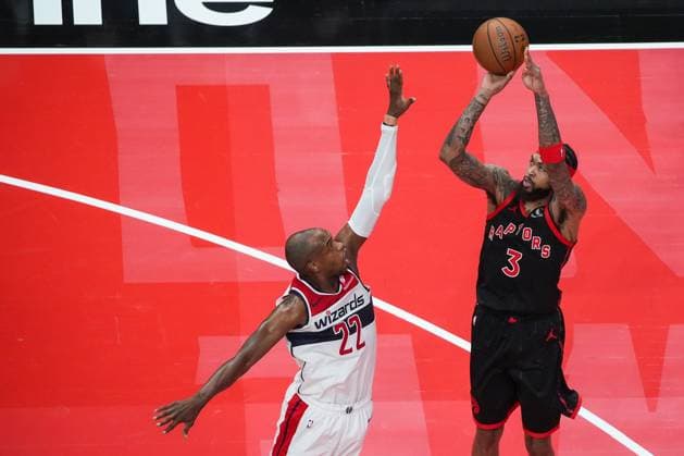 Washington Wizards v Toronto Raptors TORONTO, CANADA - NOVEMBER 21 : Brandon Ingram (3) of Toronto Raptors in action against Khris Middleton (22) of Washington Wizards during the 2025 Emirates NBA, Basketball Herren, USA Cup basketball game between Washington Wizards and Toronto Raptors at the Scotiabank Arena on November 21, 2025 in Toronto, Ontario, Canada. Mert Alper Dervis Anadolu Ontario Canada. Editorial use only. Please get in touch for any other usage.  Copyright: x2025xAnadoluxMertxAlperxDervisx