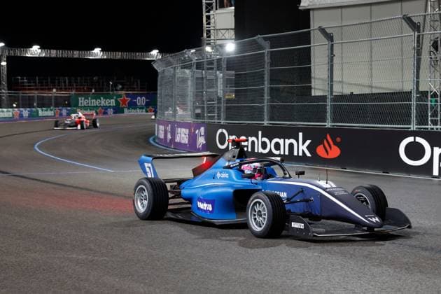 LAS VEGAS, NV - NOVEMBER 21: Lia Block, driver of the 57 ART Grand Prix on track during the first F1 Academy race at the Formula 1 Las Vegas Grand Prix on November 21, 2025 on the Las Vegas Strip Circuit in Las Vegas, Nevada.(Photo by Jeff Speer Icon Sportswire) AUTO: NOV 21 F1 Las Vegas Grand Prix - F1 Academy Race 1 EDITORIAL USE ONLY Icon2511210031