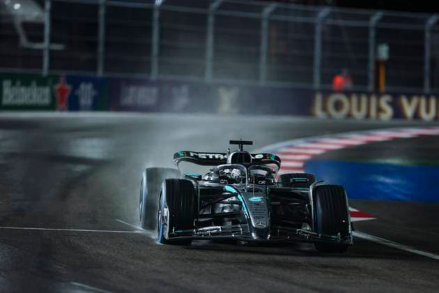 F1 - LAS VEGAS GRAND PRIX 2025 63 RUSSELL George (gbr), Mercedes AMG F1 Team W16, action during the 2025 Formula 1 Las Vegas Grand Prix, 22th round of the 2025 FIA Formula One World Championship, WM, Weltmeisterschaft from November 21 to 23, 2025 on the Las Vegas Strip Circuit, in Paradise, Nevada, United States of America - ParadiseUnited States  Copyright: xJoaoxFilipex