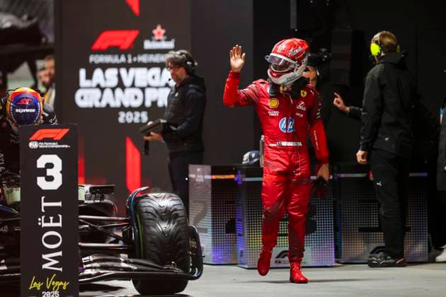 F1 - LAS VEGAS GRAND PRIX 2025 LECLERC Charles (mco), Scuderia Ferrari SF-25, portrait during the 2025 Formula 1 Las Vegas Grand Prix, 22th round of the 2025 FIA Formula One World Championship, WM, Weltmeisterschaft from November 21 to 23, 2025 on the Las Vegas Strip Circuit, in Paradise, Nevada, United States of America - ParadiseUnited States  Copyright: xJoaoxFilipex