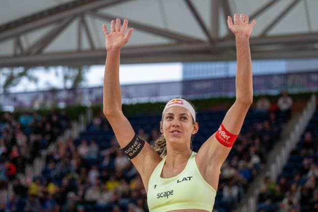 RECORD DATE NOT STATED ADELAIDE, AUSTRALIA - NOVEMBER 22: Tina Graudina (Player 1 - LAT) during the Beach volleyball, Beachvolleyball World Championships at Adelaide on November 22, 2025 in Adelaide, Australia. Australia Copyright: xBEAUTIFULxSPORTS PeterxWeberx