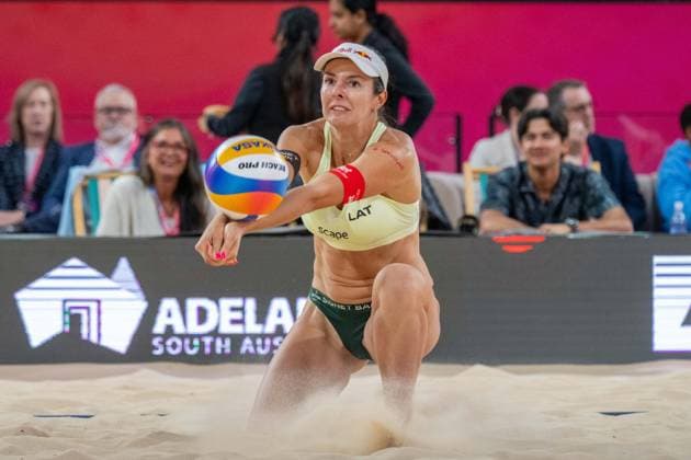 RECORD DATE NOT STATED ADELAIDE, AUSTRALIA - NOVEMBER 22: Anastasija Samoilova (Player 2 - LAT) during the Beach volleyball, Beachvolleyball World Championships at Adelaide on November 22, 2025 in Adelaide, Australia. Australia Copyright: xBEAUTIFULxSPORTS PeterxWeberx