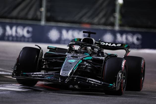 F1 - LAS VEGAS GRAND PRIX 2025 63 RUSSELL George (gbr), Mercedes AMG F1 Team W16, action during the 2025 Formula 1 Las Vegas Grand Prix, 22th round of the 2025 FIA Formula One World Championship, WM, Weltmeisterschaft from November 21 to 23, 2025 on the Las Vegas Strip Circuit, in Paradise, Nevada, United States of America - ParadiseUnited States  Copyright: xEricxAlonsox