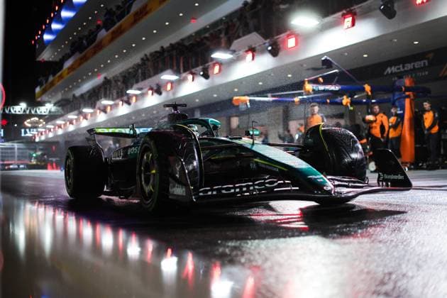 F1 - LAS VEGAS GRAND PRIX 2025 18 STROLL Lance (can), Aston Martin F1 Team AMR25, action during the 2025 Formula 1 Las Vegas Grand Prix, 22th round of the 2025 FIA Formula One World Championship, WM, Weltmeisterschaft from November 21 to 23, 2025 on the Las Vegas Strip Circuit, in Paradise, Nevada, United States of America - ParadiseUnited States  Copyright: xEricxAlonsox