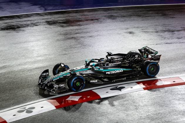 F1 - LAS VEGAS GRAND PRIX 2025 63 RUSSELL George (gbr), Mercedes AMG F1 Team W16, action during the 2025 Formula 1 Las Vegas Grand Prix, 22th round of the 2025 FIA Formula One World Championship, WM, Weltmeisterschaft from November 21 to 23, 2025 on the Las Vegas Strip Circuit, in Paradise, Nevada, United States of America - ParadiseUnited States  Copyright: xAndrÃ xFerreirax
