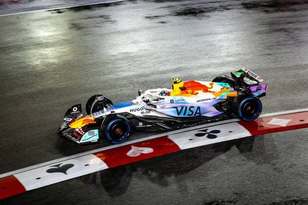 F1 - LAS VEGAS GRAND PRIX 2025 30 LAWSON Liam (nzl), Visa Cash App RB F1 Team VCARB02, action during the 2025 Formula 1 Las Vegas Grand Prix, 22th round of the 2025 FIA Formula One World Championship, WM, Weltmeisterschaft from November 21 to 23, 2025 on the Las Vegas Strip Circuit, in Paradise, Nevada, United States of America - ParadiseUnited States  Copyright: xAndrÃ xFerreirax