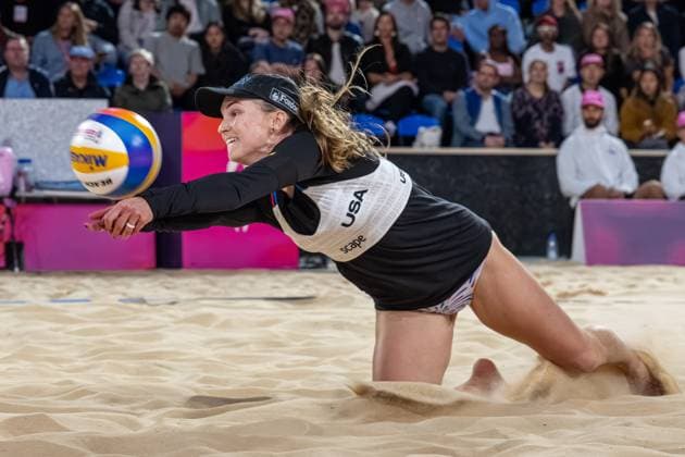 RECORD DATE NOT STATED ADELAIDE, AUSTRALIA - NOVEMBER 22: Kristen Nuss (Player 1 - USA) during the Beach volleyball, Beachvolleyball World Championships at Adelaide on November 22, 2025 in Adelaide, Australia. Australia Copyright: xBEAUTIFULxSPORTS PeterxWeberx