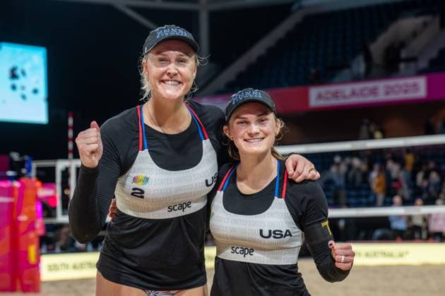 RECORD DATE NOT STATED ADELAIDE, AUSTRALIA - NOVEMBER 22: Taryn Brasher (Player 2 - USA), Kristen Nuss (Player 1 - USA) during the Beach volleyball, Beachvolleyball World Championships at Adelaide on November 22, 2025 in Adelaide, Australia. Australia Copyright: xBEAUTIFULxSPORTS PeterxWeberx