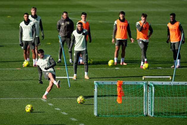 November 22, 2025, Valdebebas, Madrid, Spain: Brahim Diaz during the training day of Real Madrid ahead the Spanish League, LaLiga EA Sports, football match against Elche CF at Ciudad Deportiva Real Madrid on November 22, 2025, in Valdebebas, Madrid, Spain. Valdebebas Spain - ZUMAa181 20251122_zaa_a181_015 Copyright: xOscarxJ.xBarrosox