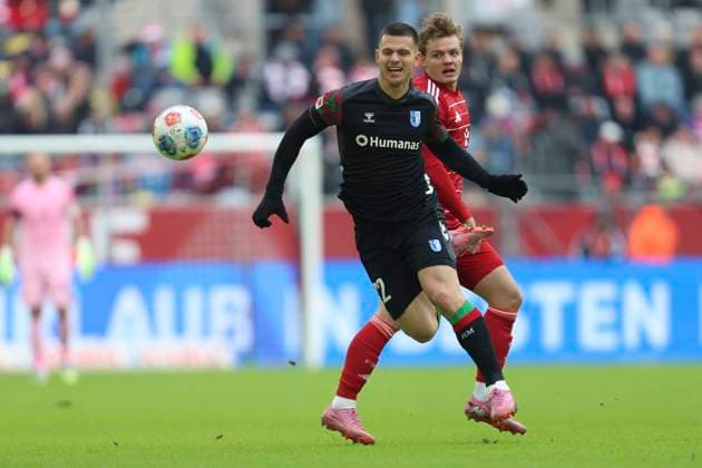 Mateusz Zukowski 1 FC Magdeburg and Christian Rasmussen Fortuna Duesseldorf in a duel during the 2 Bundesliga match between Fortuna Düsseldorf and 1 FC Magdeburg, Merkur Spiel Arena on November 22, 2025 in Düsseldorf, Germany, Germany Photo by Oliver Kaelke DeFodi Images Mateusz Zukowski 1 FC Magdeburg and Christian Rasmussen Fortuna Duesseldorf battle for the ball during the 2 Bundesliga match between Fortuna Düsseldorf and 1 FC Magdeburg at Merkur Spiel Arena on November 22, 2025 in Düsseldorf, Germany Photo by Oliver Kaelke DeFodi Images Photo by Oliver Kaelke DeFodi Images