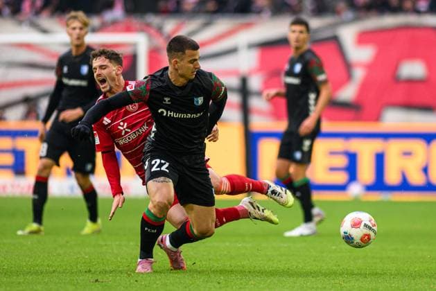 DUSSELDORF, GERMANY - 22 NOVEMBER, 2025: VItalii Kliuiev - Football match Bundesliga 2 Fortuna Duesseldorf - 1. FC Magdeburg at Merkur Spiel Arena.  Copyright: xVITALIIxKLIUIEVx