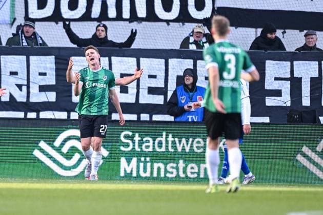 22 11 2025, Football, 2 Bundesliga, Season 2025 2026, Matchday 13, Preußen Münster FC Schalke 04, Jano ter Horst Preußen Münster xRHR PHOTO YYx Copyright: KROEGER RHR-FOTOx RHR-FOTO YY