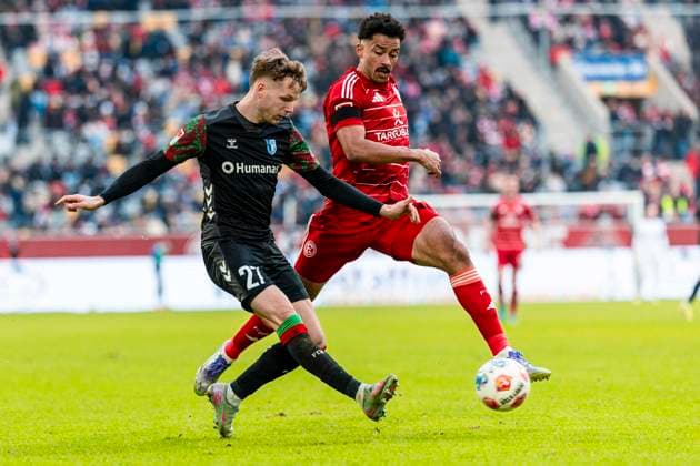 2 Soccer Bundesliga Fortuna Düsseldorf vs 1 FC Magdeburg, 22 11 2025 DUESSELDORF, GERMANY NOVEMBER 22 Philipp Hercher 1 FC Magdeburg, 27 during the Bundesliga match 2 Soccer Bundesliga Fortuna Düsseldorf vs 1 FC Magdeburg at the MERKUR SPIEL ARENA on matchday 11 of Bundesliga 1 November 22, 2025 in Duesseldorf, Germany DFL REGULATIONS PROHIBIT ANY USE OF PHOTOGRAPHS AS IMAGE SEQUENCES AND OR QUASI VIDEO Copyright: xBEAUTIFULxSPORTS KennyxBeelex