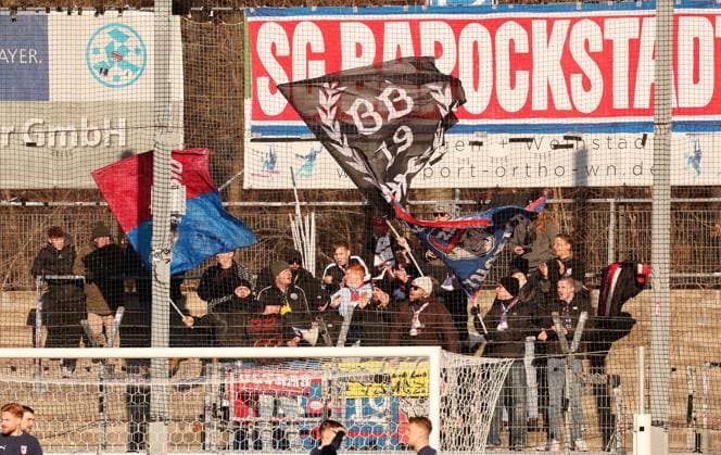 22 11 2025, Germany, Stuttgart, Soccer Regionalliga Südwest, SV Stuttgarter Kickers vs SG Barockstadt Fulda Lehnerz, SG Fans