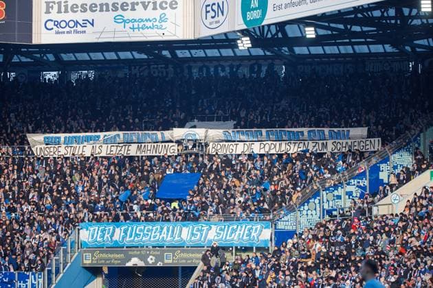 Fan protests with a banner Hansa Fans Block 9 GER, FC Hansa Rostock vs 1 FC Schweinfurth 05, Football, Men, 3 Liga, 15 Matchday, Season 2025 2026, 22 11 2025 Rostock Ostseestadion Mecklenburg Vorpommern Germany