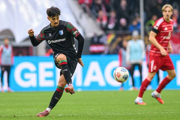 DUSSELDORF, GERMANY - 22 NOVEMBER, 2025: Rayan Ghrieb - Football match Bundesliga 2 Fortuna Duesseldorf - 1. FC Magdeburg at Merkur Spiel Arena.  Copyright: xVITALIIxKLIUIEVx