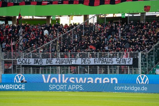 Germany, Soccer, 1 Bundesliga, Matchday 11 2025 2026 VfL Wolfsburg Bayer 04 Leverkusen on 22 11 in Wolfsburg Volkswagen Arena Protest Fans Fankurve Leverkusen Copyright: xSvenxHeidmannx