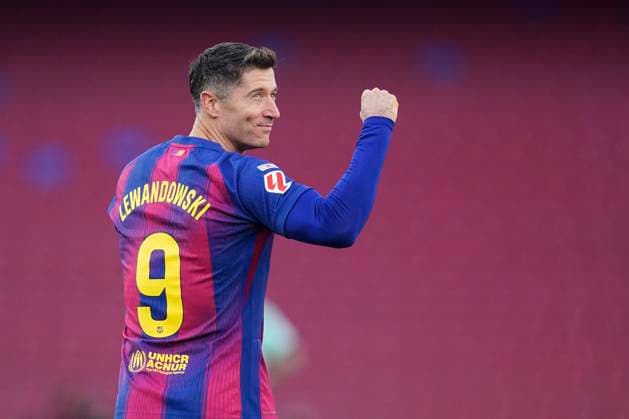 ESP: FC Barcelona, Barca - Athletic Club. La Liga EA Sports. Date 13 Robert Lewandowski of FC Barcelona celebrates the 1-0 during the La Liga EA Sports match between FC Barcelona and Athletic Club played at Spotify Camp Nou Stadium on November 22, 2025 in Barcelona, Spain. kpng Copyright: xSergioxRuizx xIMAGOx PS_251122_BAR_ATH_013