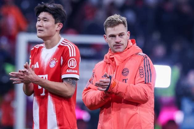 Final cheers from the fans after Min jae Kim 3 FC Bayern Muenchen and Joshua Kimmich 6 FC Bayern Muenchen , FC Bayern Muenchen vs SC Freiburg, Football, Bundesliga, DFL, Saison 2025 2026, Hinrunde, 22 11 2025 DFB regulations prohibit any use of photographs as image sequences and or quasi video Muenchen Bayern Germany Copyright: xkolbert-press MartinxAgüerax